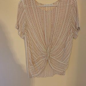 Orange and White Blouse